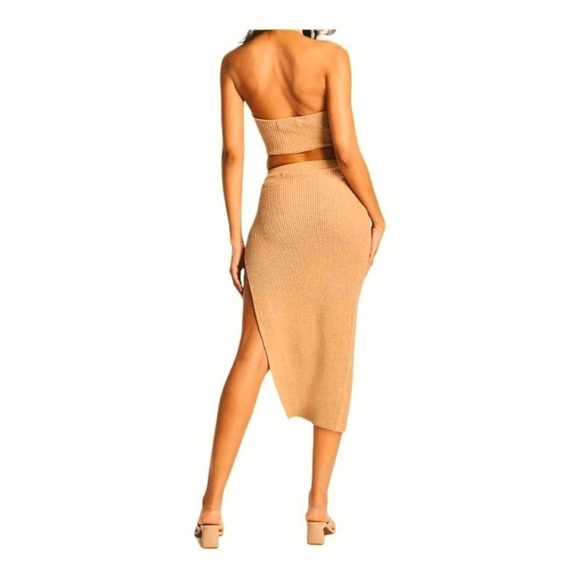NEW SER.O.YA Lucy Knit Midi Skirt in Tan Size XS - Picture 4 of 10
